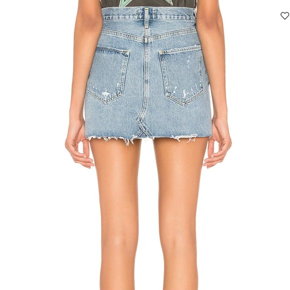 Agolde Denim Mini Skirt Size 25 - Picture 3 of 7
